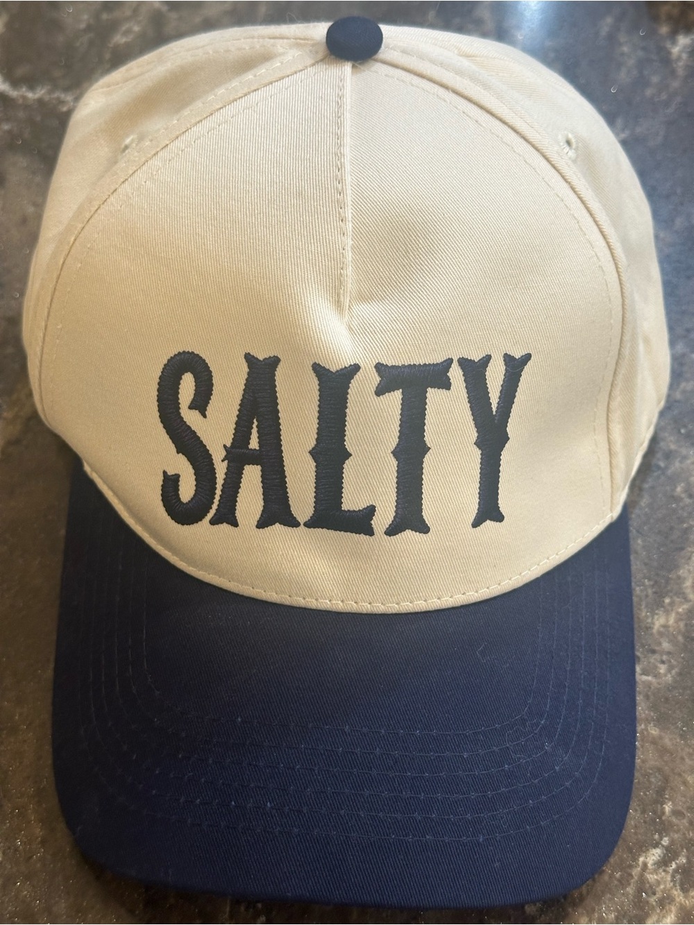 "Salty" Two-Tone Baseball Cap - Beige and Navy